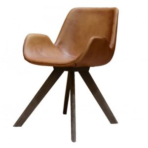 Silla piel y patas de madera Silla piel y patas de madera