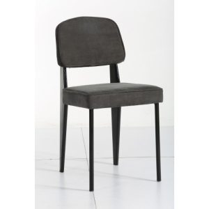 Silla gris metal negro Silla gris metal negro