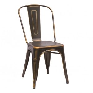 Silla metal cobre envejecido Silla metal cobre envejecido