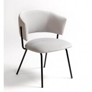 Silla tapicería y metal negro Silla tapicería y metal negro