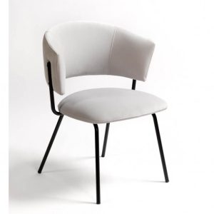 Silla tapicería y metal negro