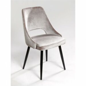 Silla terciopelo beige pata negra Silla terciopelo beige pata negra