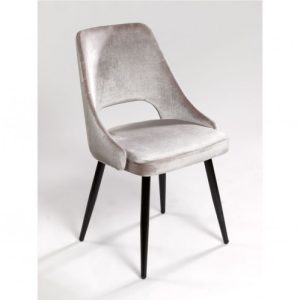 Silla terciopelo beige pata negra