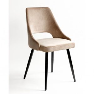 Silla terciopelo beige topo