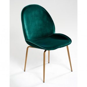 Silla verde pata dorada
