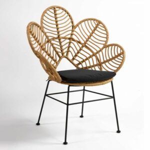 Sillón exterior ratán sintético forma de flor