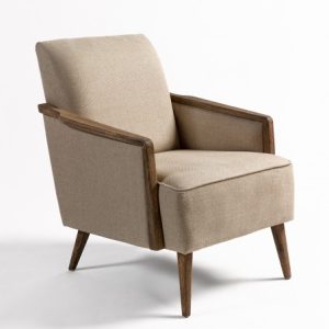 Sillón lino natural y roble