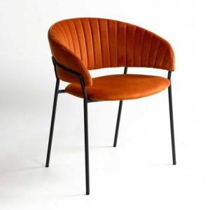 Sillón tapizado caldera y pata metal