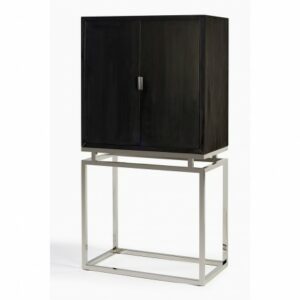 Armario negro acero y cristal