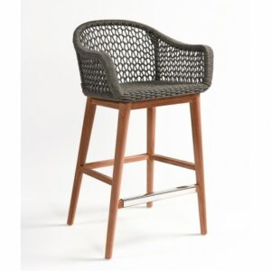 Taburete cuerda y teca