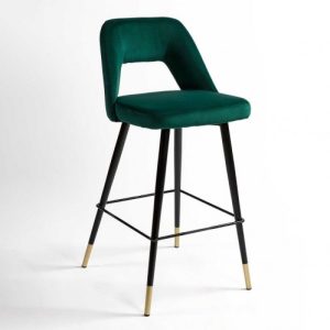 Taburete de bar verde y pata negra Taburete de bar verde y pata negra