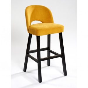 Taburete mostaza pata madera