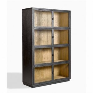 Vitrina roble cepillado madera oscura