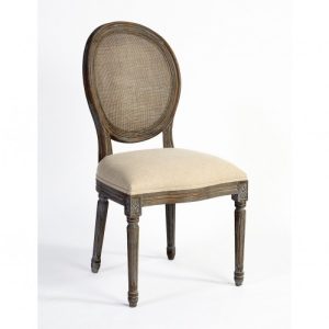 Silla comedor roble envejecido y rejilla