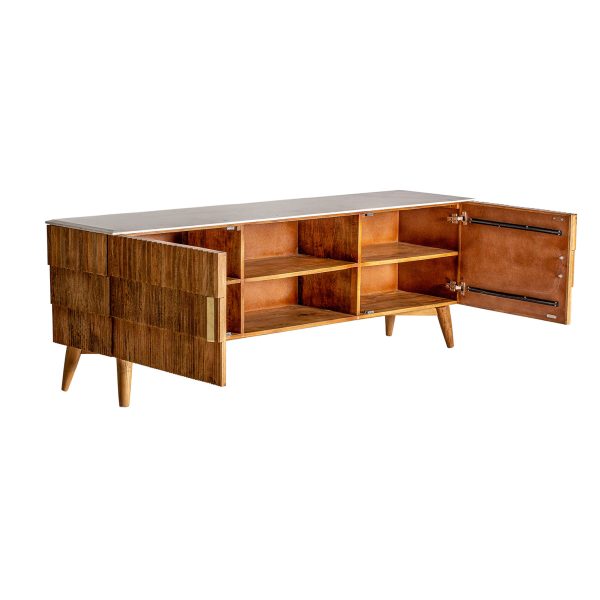 Mueble t.v. plissé wood
