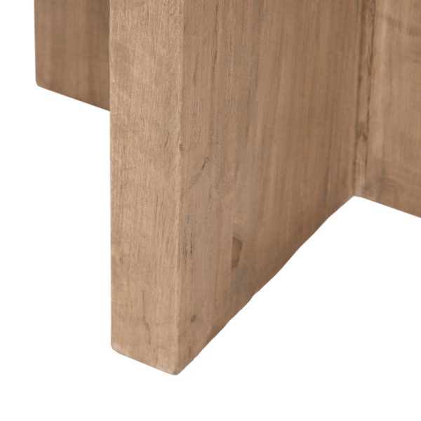 Mesa comedor natural madera de olmo 120 x 120 x 76 cm