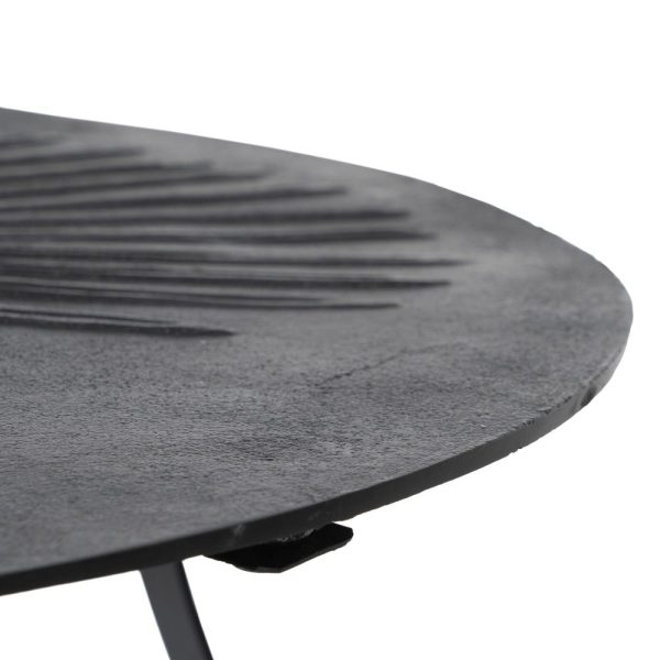 Mesa centro negro aluminio/hierro salón 80 x 80 x 35 cm