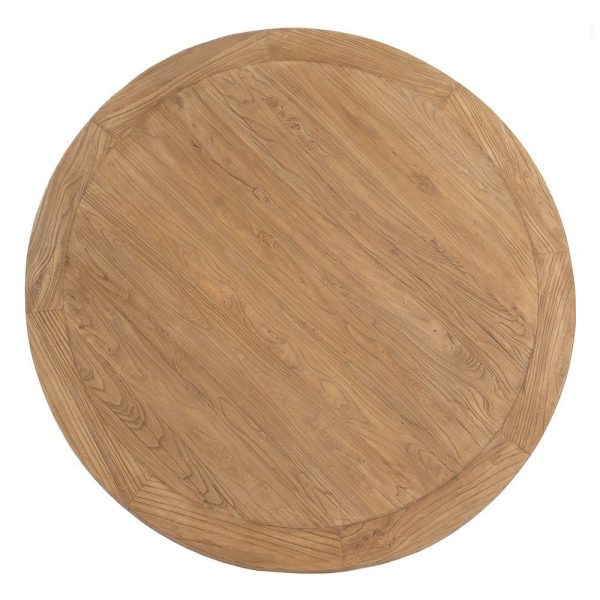 Mesa comedor natural madera de olmo 150 x 150 x 76 cm