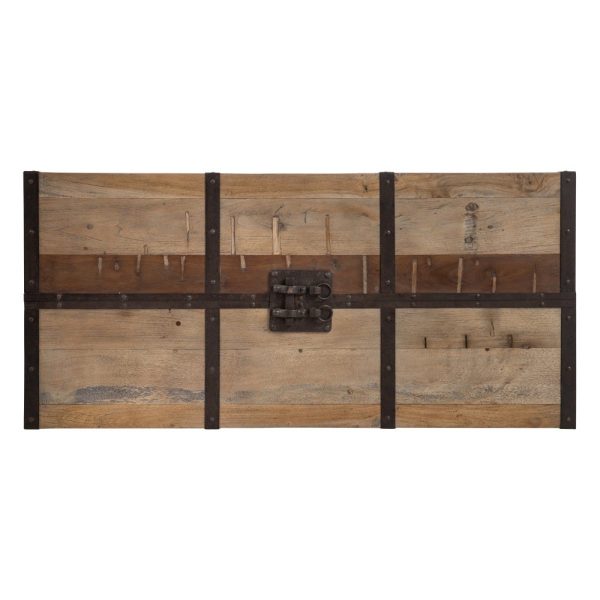 Mesa centro natural-negro madera-hierro 150 x 70 x 38 cm