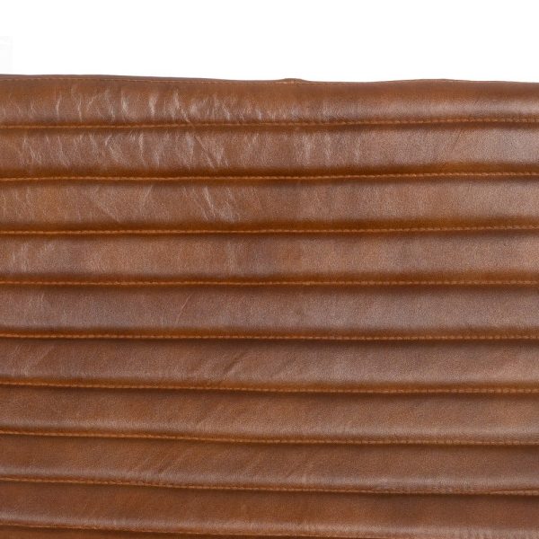 Sillón marrón metal / piel salón 58 x 68 x 75 cm