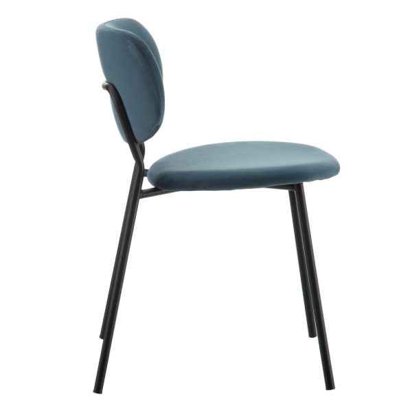 Silla terciopelo azul tejido-metal 46 x 49 x 75 cm