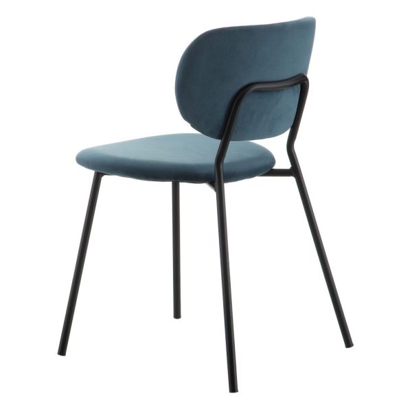 Silla terciopelo azul tejido-metal 46 x 49 x 75 cm