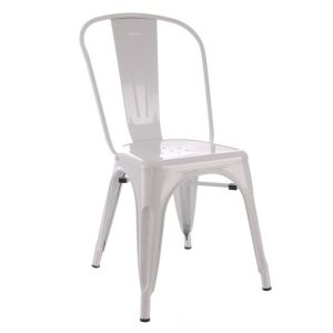 Silla Blanco Metal Dallas Industrial 45 X 52,50 X 85 Cm Silla Blanco Metal Dallas Industrial 45 X 52,50 X 85 Cm