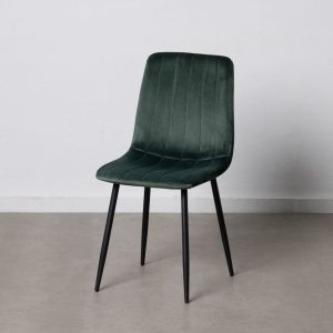Silla Verde Oscuro Terciopelo Salón 45 X 51 X 88,50 Cm Silla Verde Oscuro Terciopelo Salón 45 X 51 X 88,50 Cm