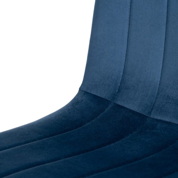 Silla Azul Oscuro Metal Salón 55 X 44 X 88,50 Cm