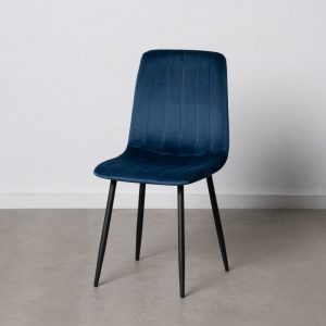 Silla Azul Oscuro Terciopelo Salón 45 X 51 X 88,50 Cm Silla Azul Oscuro Terciopelo Salón 45 X 51 X 88,50 Cm