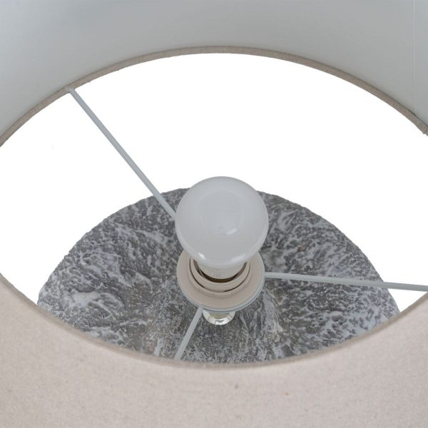 Lámpara Mesa Gris Cerámica Iluminación 40 X 40 X 55 Cm