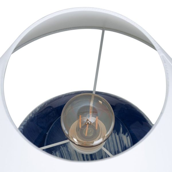 Lámpara Mesa Azul Cerámica Iluminación 41 X 41 X 61 Cm