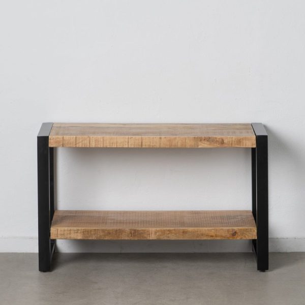 Mueble auxiliar natural-negro 100 x 40 x 60 cm