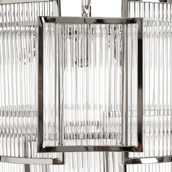Lámpara techo plata metal-cristal 54 x 54 x 76,50 cm