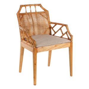 Silla Natural Madera Mindi Salón 59 X 61 X 88 Cm