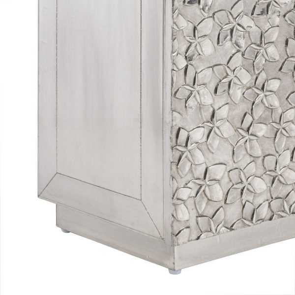 Mueble recibidor plata metal / madera 95 x 45 x 80 cm
