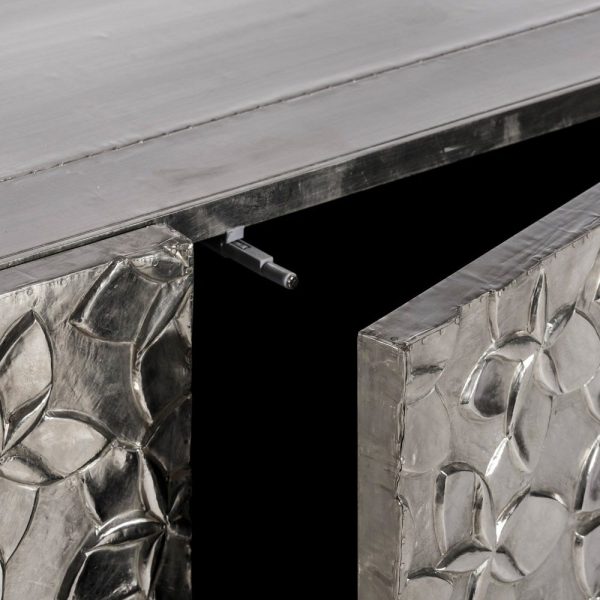 Mueble recibidor plata metal / madera 95 x 45 x 80 cm