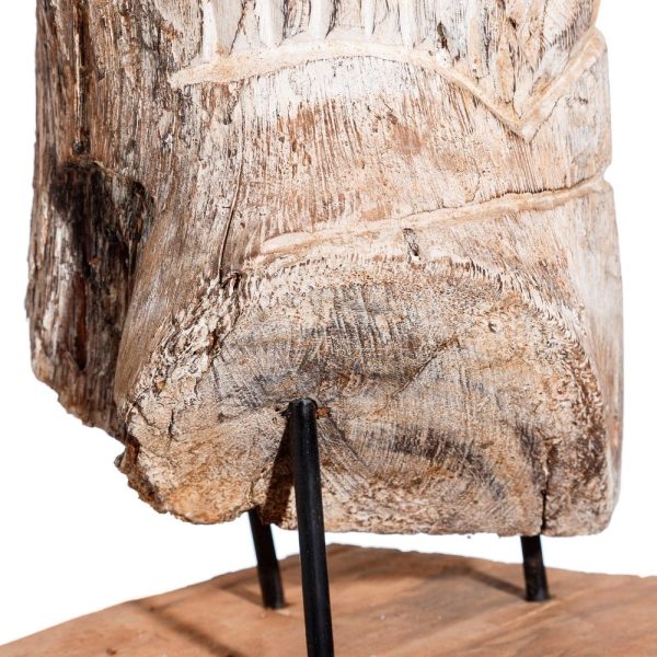 Figura natural madera decoración 25 x 20 x 105 cm