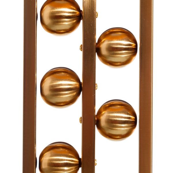 Lámpara mesa oro-blanco metal / tejido 40 x 40 x 73 cm