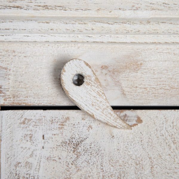 Armario blanco rozado madera salón 104 x 43 x 193 cm