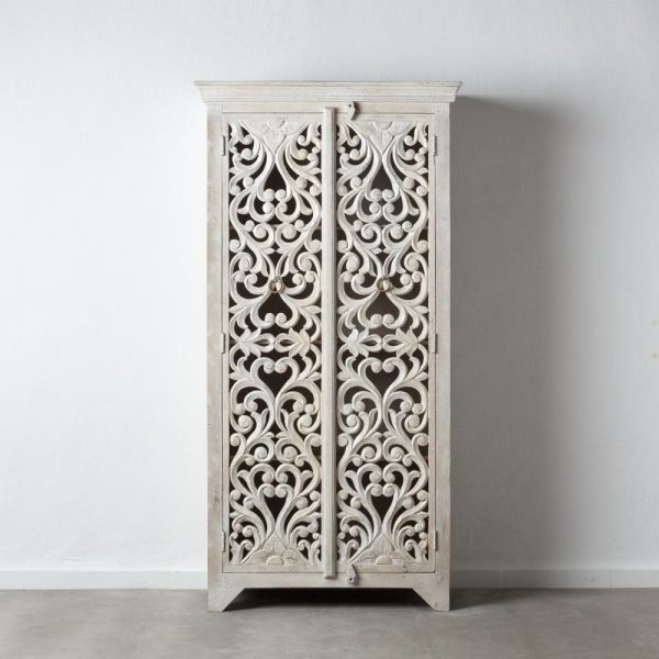 Armario talla blanco rozado madera 90 x 40 x 180 cm
