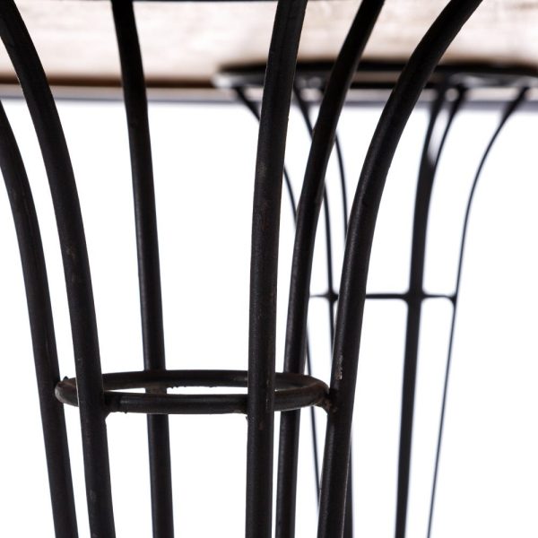 Mesa comedor natural-negro 120 x 120 x 75 cm