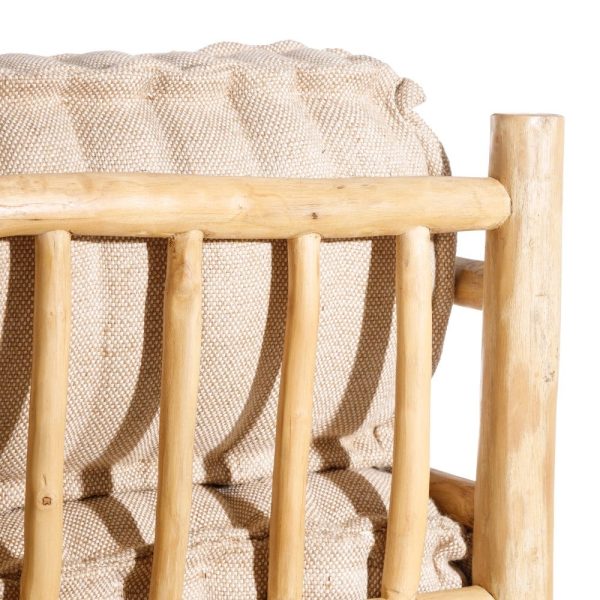 Sofá 2 plazas natural tejido-madera 120 x 100 x 71 cm