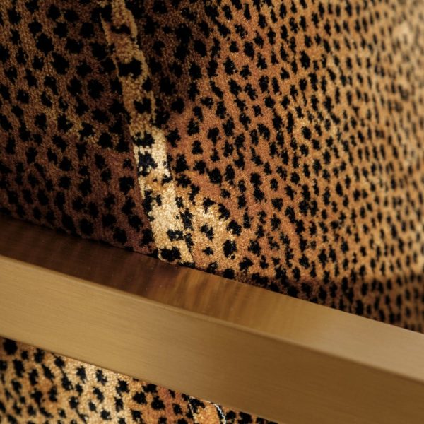 Sillón leopardo oro tejido-metal 66 x 84 x 79 cm