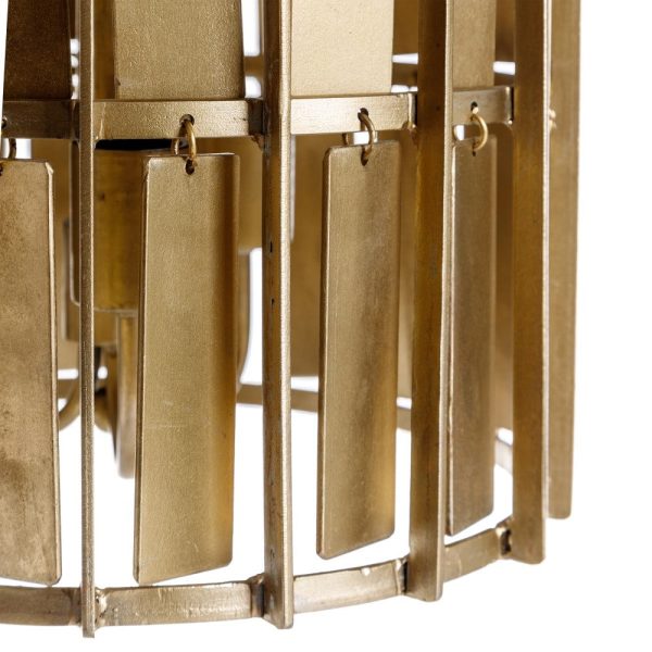 Lámpara techo bronce metal-cristal 32 x 32 x 44 cm