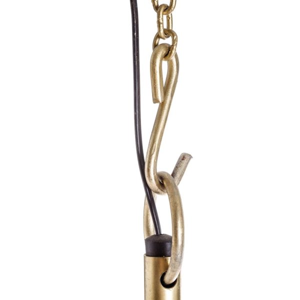 Lámpara techo bronce metal-cristal 32 x 32 x 44 cm