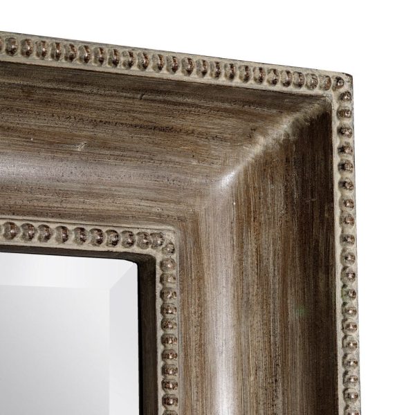 Espejo gris pu/cristal decoración 104,14 x 11,43 x 200,66 cm