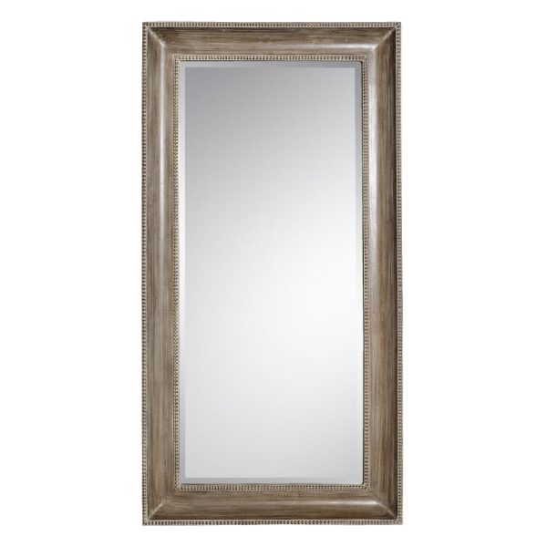 Espejo gris pu/cristal decoración 104,14 x 11,43 x 200,66 cm