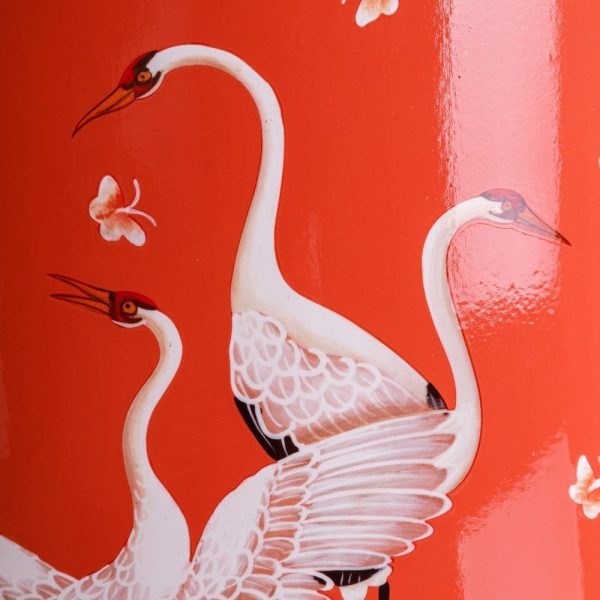 Tibor garza coral cerámica decoración 22 x 22 x 42 cm