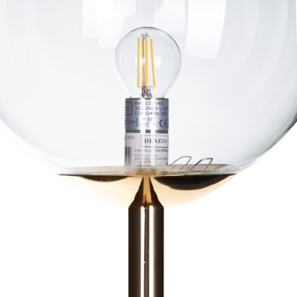 Lámpara suelo oro metal-cristal 25 x 25 x 172 cm